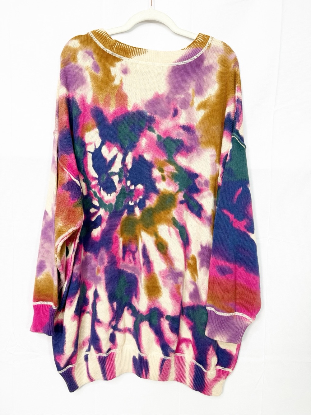 Natural Life Taylor Oversized Cotton Sweater - Sunrise Tie-Dye Crewneck - Picture 4 of 13